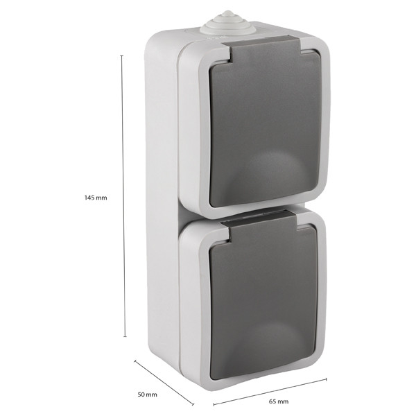 Standaard - Enkelvoudig stopcontact - Grijs - USB A A (12W) - Kristalglas
